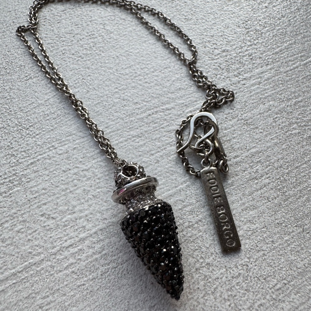 Eddie Borgo Silver and Black Pavé Pendant Necklace